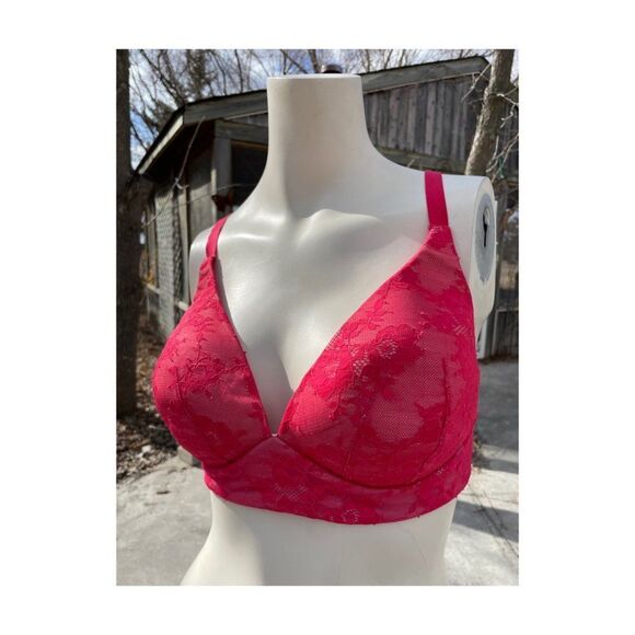 Victoria's Secret Body By V Bra Lightly Lined Plunge 36DD Pink - Picture 2 of 12